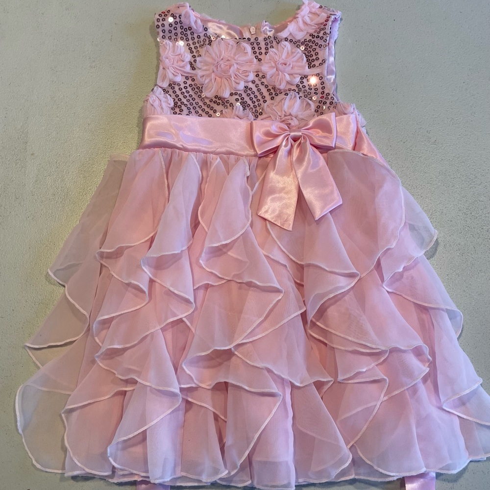 American Princess Pink Ruffled Sequin Gown